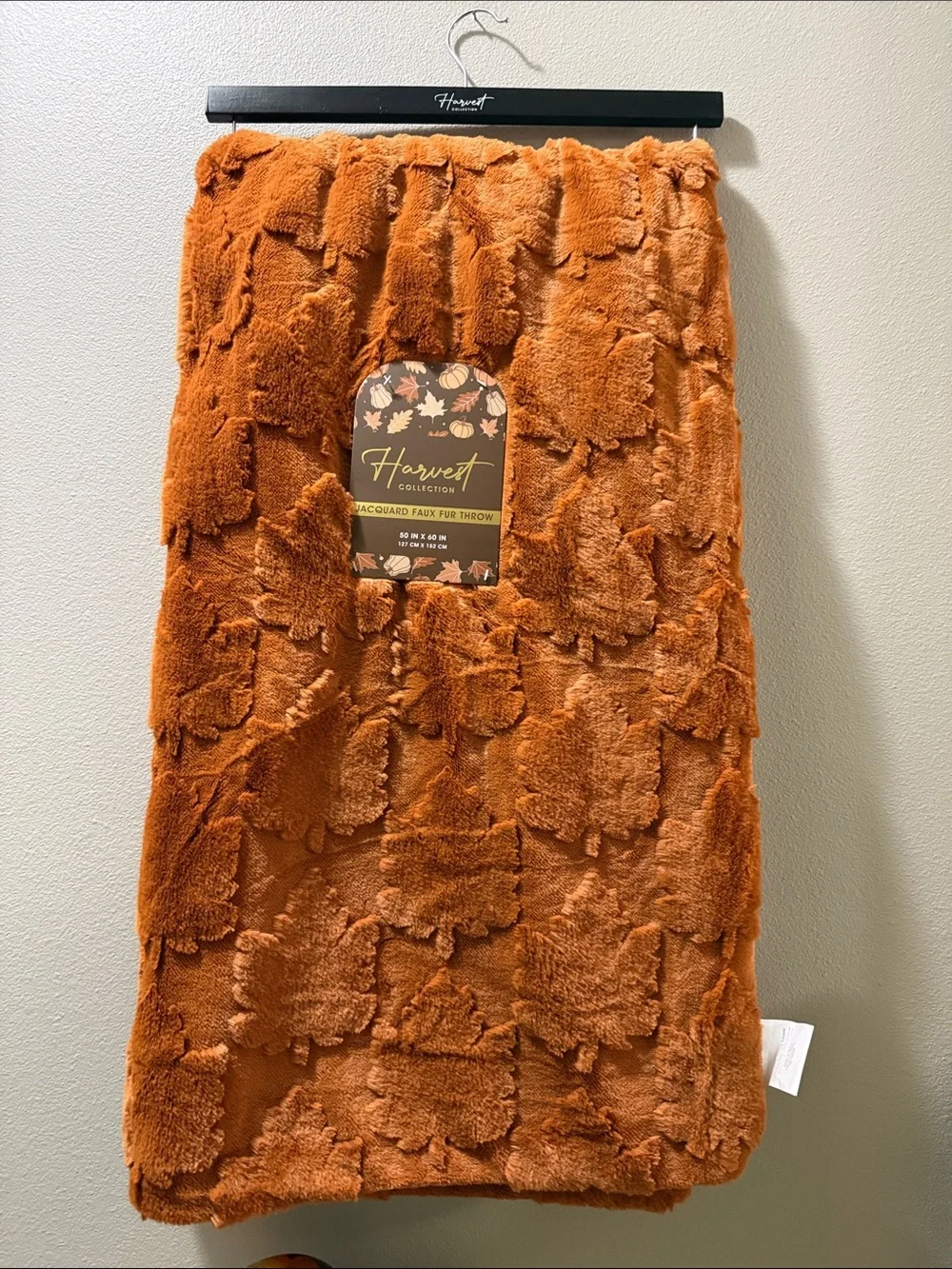 Boutique Rust Fall Faux Fur Throw Blanket - Stunning Quality